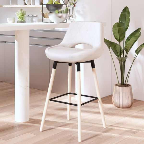 vidaXL Tabouret de bar Cr&egrave;me Tissu