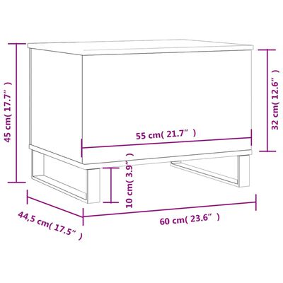 vidaXL Table basse Blanc brillant 60x44,5x45 cm Bois d'ingénierie