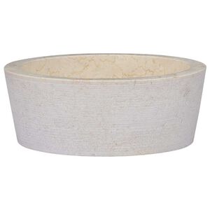 vidaXL Lavabo Cr&egrave;me &Oslash;40x15 cm Marbre