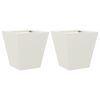 vidaXL Jardini&egrave;res 2 pcs blanc 30x30x30 cm acier