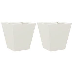 vidaXL Jardini&egrave;res 2 pcs blanc 30x30x30 cm acier