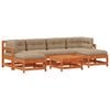 vidaXL Ensemble de salon de jardin 7 pc Brun cire Bois de pin massif