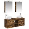 vidaXL Ensemble de mobilier de salle de bain 5 pcs Ch&ecirc;ne fum&eacute;
