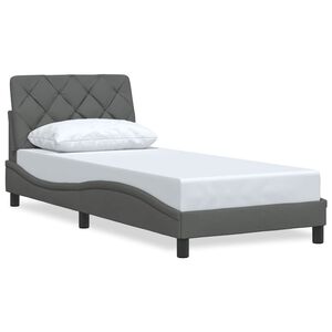 vidaXL Cadre de lit sans matelas gris fonc&eacute; 80x200 cm tissu