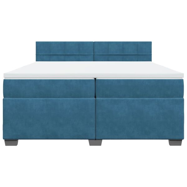 vidaXL Sommier &agrave; lattes de lit et matelas Bleu 200x200 cm velours