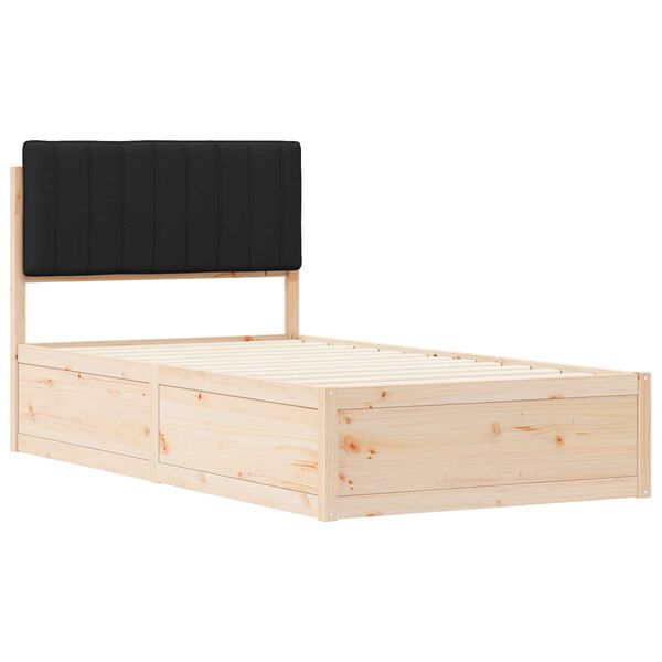 vidaXL Cadre de lit avec t&ecirc;te de lit rembourr&eacute;e Noir 100 x 200 cm