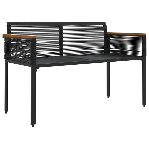 vidaXL Banc ext&eacute;rieur Noir et turquoise 117 x 54 x 74.5 cm polyrotin