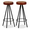 vidaXL Tabourets de bar lot de 2 cuir v&eacute;ritable