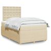 vidaXL Sommier &agrave; lattes de lit avec matelas Cr&egrave;me 120x200 cm Tissu