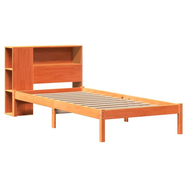 vidaXL Lit biblioth&egrave;que sans matelas cire marron 100x200 cm pin massif