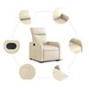 vidaXL Fauteuil inclinable &eacute;lectrique cr&egrave;me tissu