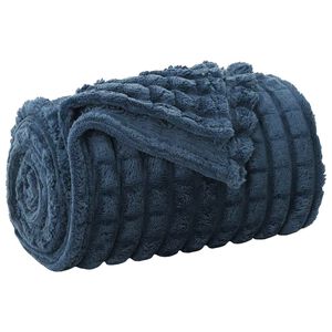 vidaXL Jet&eacute; Bleu marine 150 x 130 cm 0.5 kg Toison
