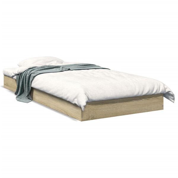 vidaXL Cadre de lit sans matelas ch&ecirc;ne sonoma 90x200 cm