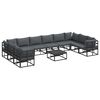 vidaXL Ensemble de canap&eacute; de jardin avec coussin 11 pcs Noir Aluminium