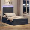 vidaXL Lit avec rangement et LED Gris fonc&eacute; 120 x 190 cm Velours