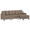 vidaXL Canap&eacute; &agrave; 3 places avec repose-pieds Taupe 210 cm Tissu