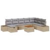 vidaXL Ensemble de canap&eacute; de jardin 9 pc Beige polyrotin
