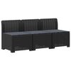 vidaXL Canap&eacute; de jardin 3 places avec coussins look rattan PP