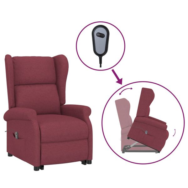 vidaXL Fauteuil Rouge bordeaux Tissu