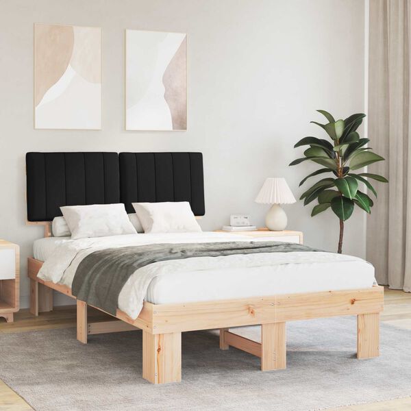 vidaXL Cadre de lit avec t&ecirc;te de lit rembourr&eacute;e Noir 120 x 190 cm