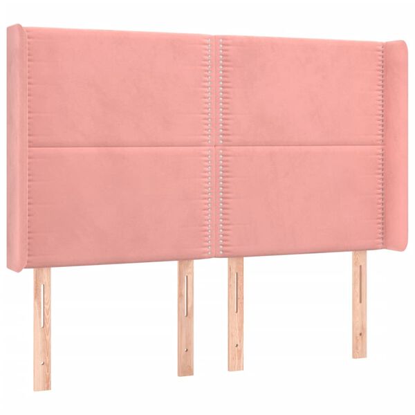 vidaXL T&ecirc;te de lit &agrave; LED Rose 147x16x118/128 cm Velours