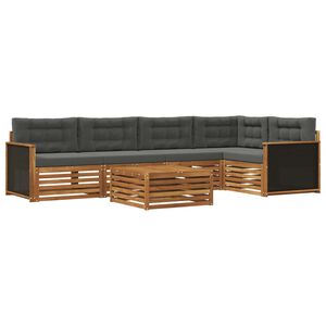 vidaXL Ensemble de canap&eacute;s d'ext&eacute;rieur 6 pc Naturel et Anthracite