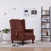 vidaXL Fauteuil inclinable de massage Marron Tissu