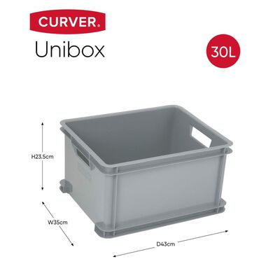 Curver Boîte de rangement Unibox 3x30 L Argenté
