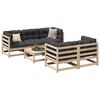 vidaXL Salon de jardin 6 pcs bois de pin massif