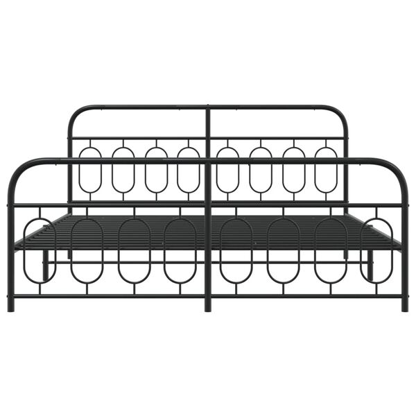 vidaXL Cadre de lit m&eacute;tal sans matelas avec pied de lit noir 183x213cm