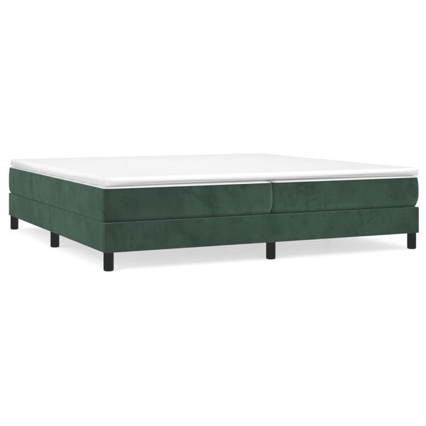 vidaXL Sommier &agrave; lattes de lit et matelas Vert fonc&eacute; 200x200cm Velours