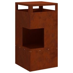 vidaXL Bassin de feu Marron 50 x 50 x 100 cm Acier patin&eacute;