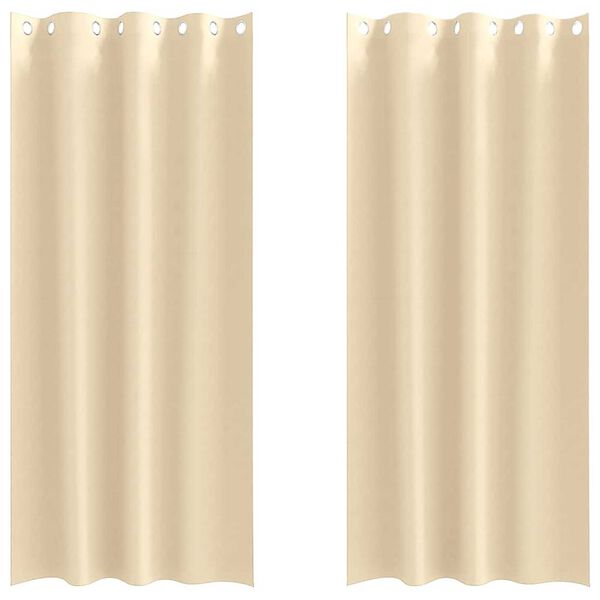 vidaXL Rideaux occultants avec anneaux 2 pcs Cr&egrave;me 245 x 140 cm
