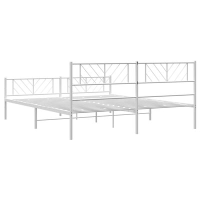 vidaXL Cadre de lit métal sans matelas et pied de lit blanc 200x200 cm