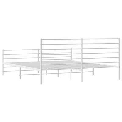 vidaXL Cadre de lit métal sans matelas et pied de lit blanc 193x203 cm