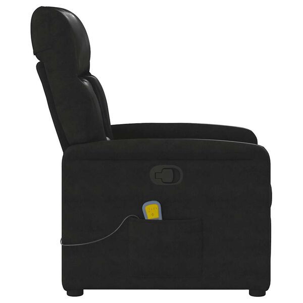 vidaXL Fauteuil inclinable de massage noir tissu microfibre
