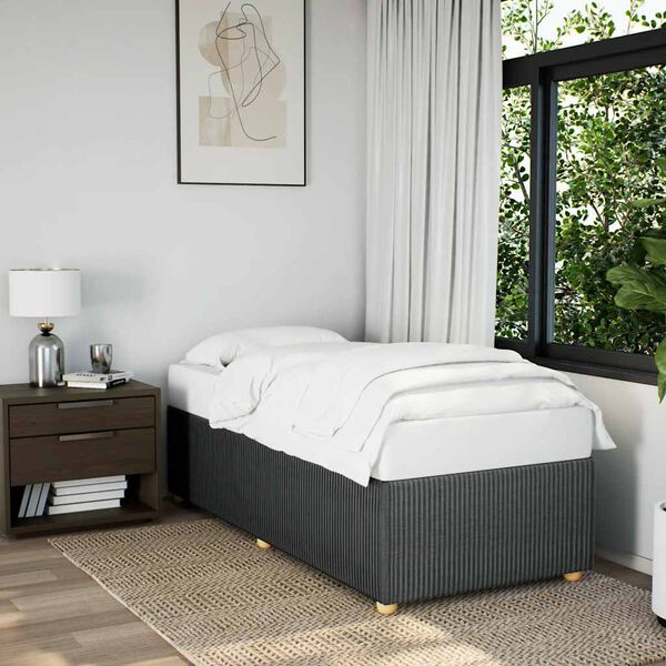 vidaXL Cadre de lit sans matelas gris fonc&eacute; 100x200 cm tissu