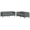vidaXL Ensemble de canap&eacute;s 2 pcs gris fonc&eacute; tissu