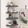 vidaXL &Eacute;tag&egrave;res d'angle flottantes 4 pcs gris brillant 35x35x3,8cm MDF
