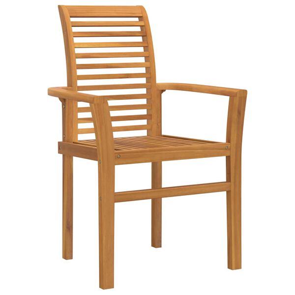 vidaXL Chaises &agrave; manger empilables lot de 2 teck massif