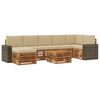 vidaXL Ensemble de canap&eacute;s d'ext&eacute;rieur 8 pc 8 place Naturel et Beige
