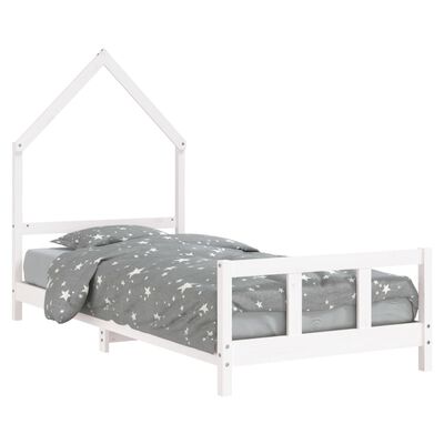 vidaXL Cadre de lit pour enfants blanc 90x200 cm bois de pin massif