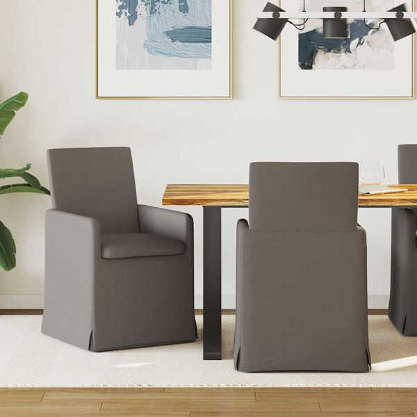 vidaXL Chaises de salle &agrave; manger 2 pcs Gris clair 57 x 67 x 95 cm Lin