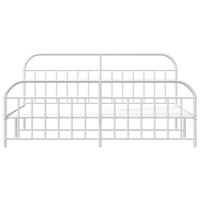 vidaXL Cadre de lit métal sans matelas et pied de lit blanc 200x200 cm