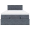 vidaXL Lit ottoman avec matelas gris fonc&eacute; 120x190 cm velours