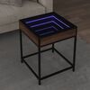 vidaXL Table basse avec LED Infinity chêne marron 40x40x51 cm