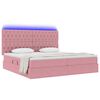 vidaXL Lit avec rangement et LED avec LED Rose 200 x 200 cm Velours