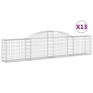 vidaXL Paniers &agrave; gabions arqu&eacute;s 13 pcs 300x30x60/80 cm Fer galvanis&eacute;
