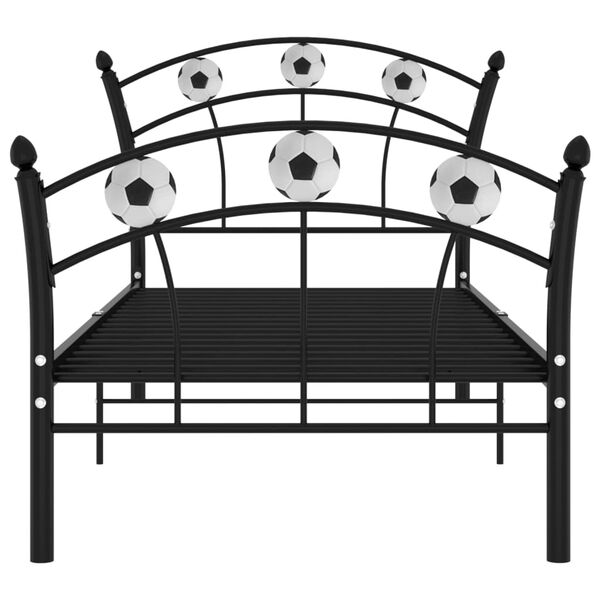 vidaXL Cadre de lit sans matelas noir m&eacute;tal 90x200 cm