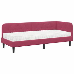 vidaXL Cadre de lit d'angle Bordeaux 80 x 200 cm Velours
